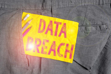 Word writing text Data Breach. Business photo showcasing incident in which sensitive or...