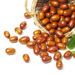 jujube or chinese date on white background