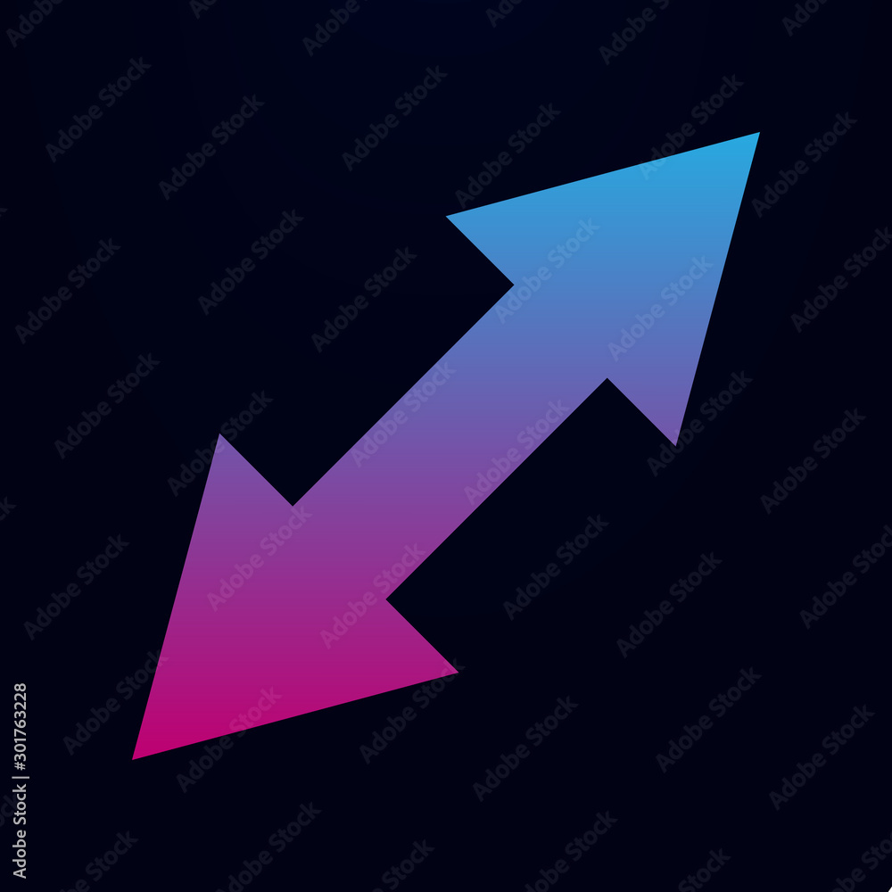Poster arrow, size nolan icon. simple glyph, flat vector of arrows icons for ui and ux, website or mobile a