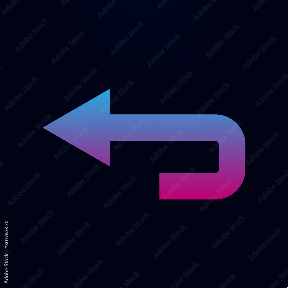 Poster arrow, backward nolan icon. simple glyph, flat vector of arrows icons for ui and ux, website or mobi