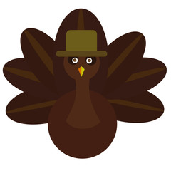 Thanksgiving Turkey Bird Cartoon Mascot Character. Vector Illustration