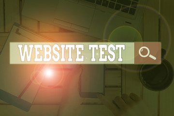 Text sign showing Website Test. Business photo text test the websites or web applications for potential bugs