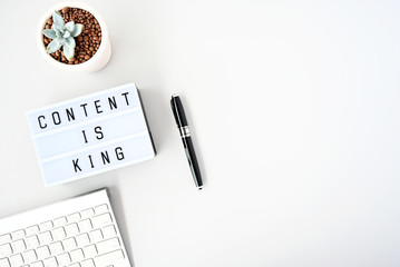 content is king Business Concept flat lay,minimal style