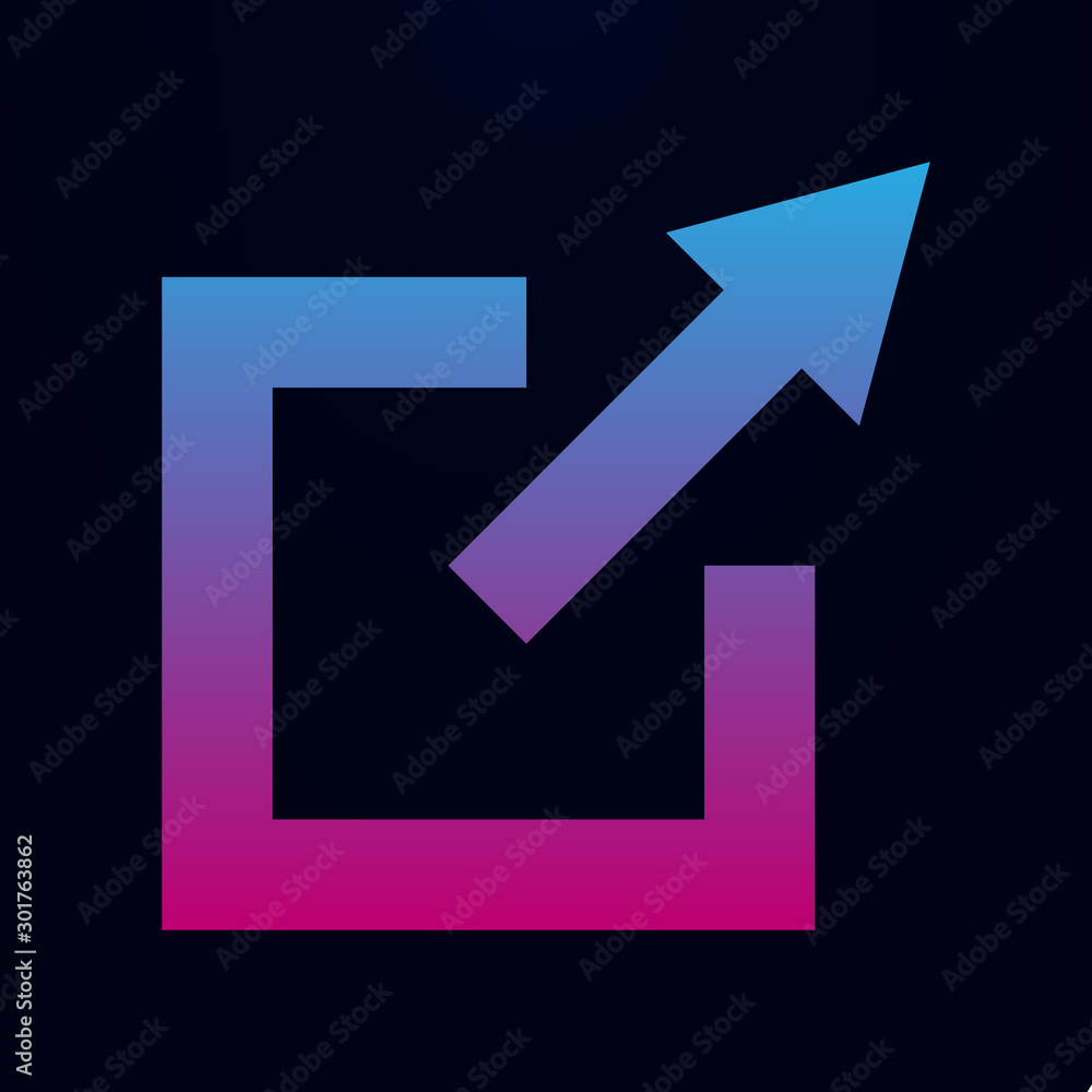 Poster arrow, square nolan icon. simple glyph, flat vector of arrows icons for ui and ux, website or mobile