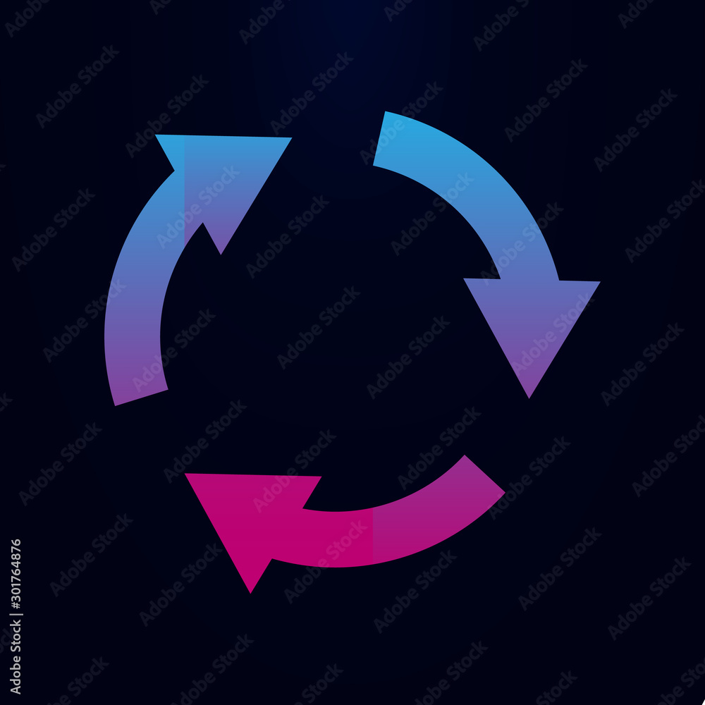 Poster arrow, recycle nolan icon. simple glyph, flat vector of arrows icons for ui and ux, website or mobil