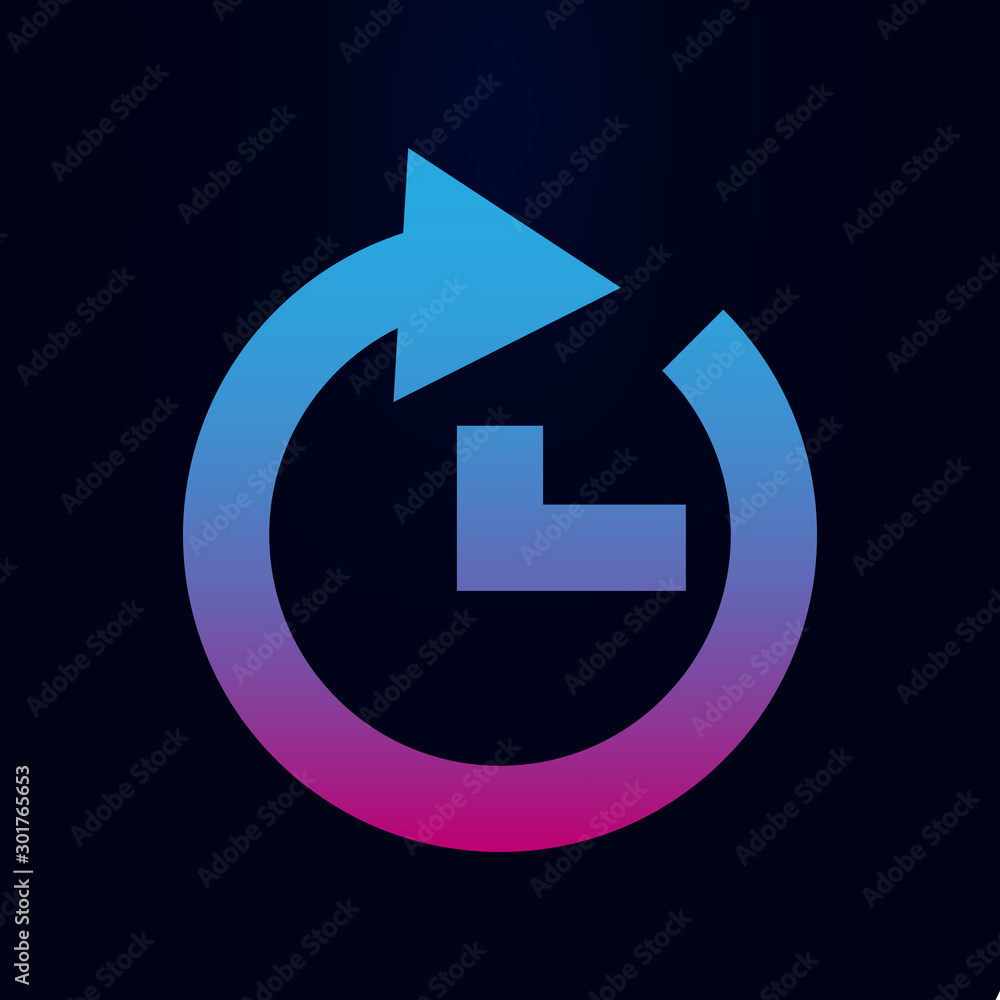 Poster arrow, time nolan icon. simple glyph, flat vector of arrows icons for ui and ux, website or mobile a