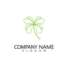 vector design of green clover leaf logo,luck icon flat design illustration-vector