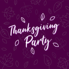 Thanksgiving Party Flyer Banner poster template vector illustration Autumn holiday greeting card