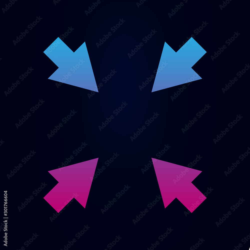 Poster arrow, size nolan icon. simple glyph, flat vector of arrows icons for ui and ux, website or mobile a
