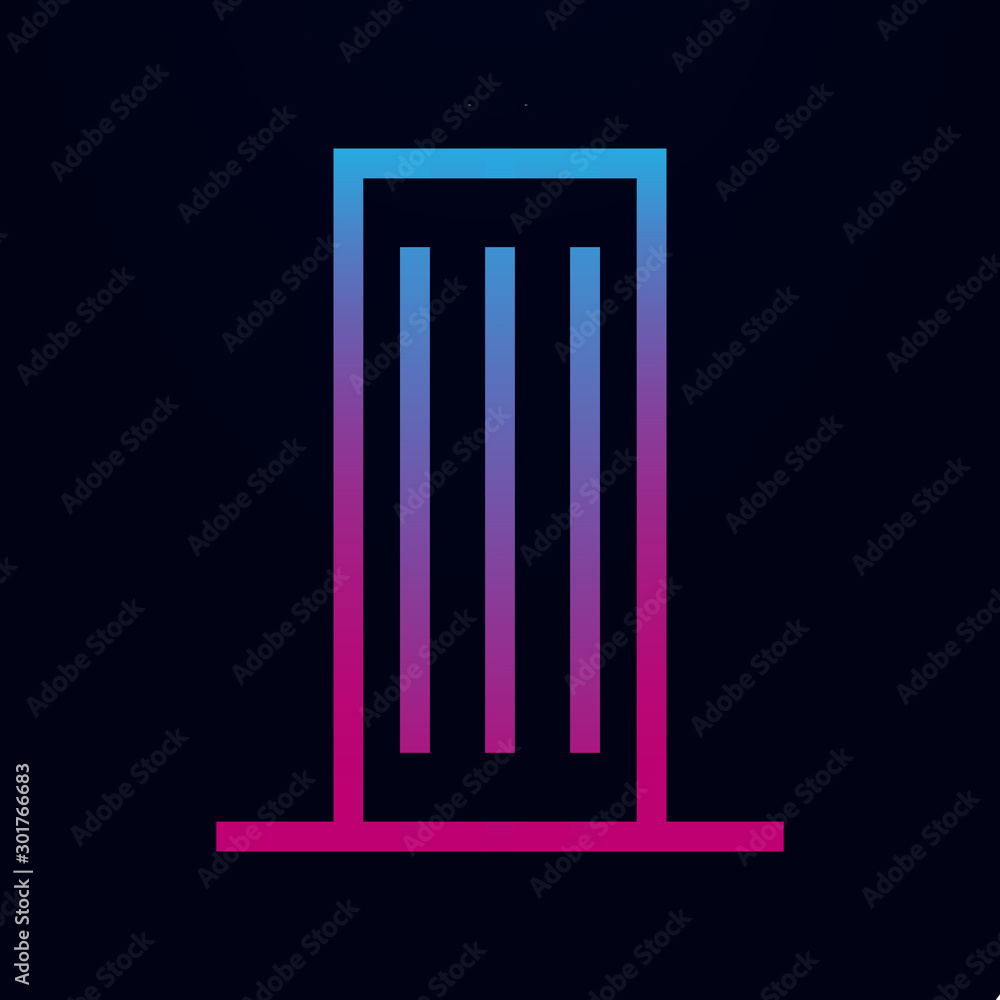 Poster skyscraper, building nolan icon. simple thin line, outline vector of building icons for ui and ux, w