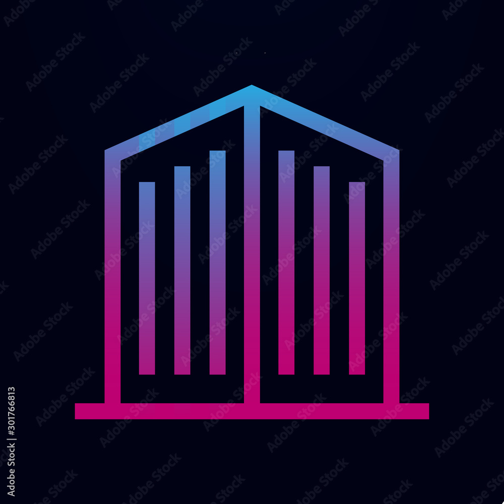 Poster skyscraper, building nolan icon. simple thin line, outline vector of building icons for ui and ux, w