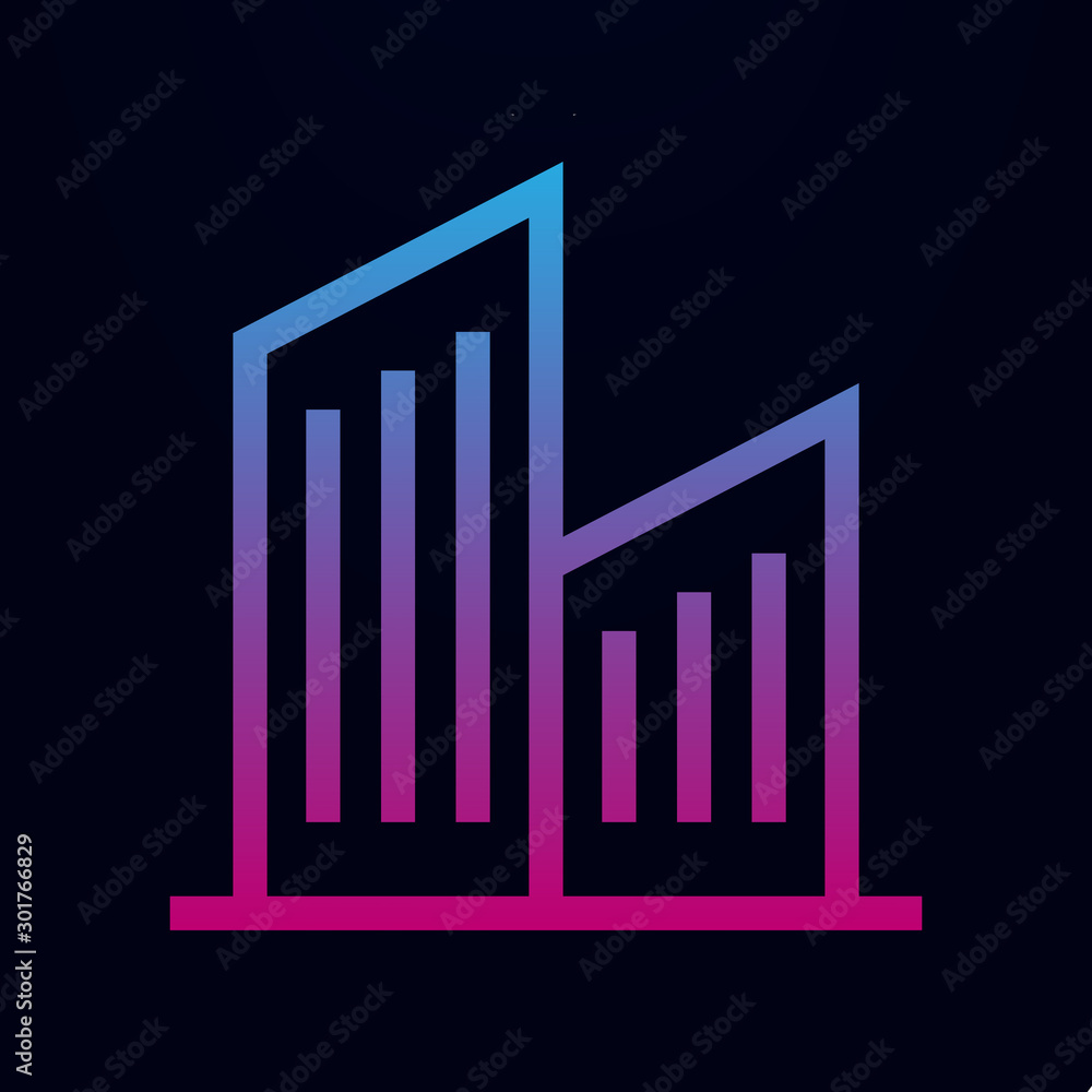 Poster skyscraper, building nolan icon. simple thin line, outline vector of building icons for ui and ux, w