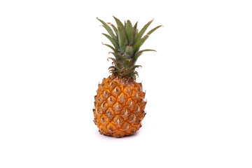 Pineapple on a white background. Juicy pineapple close-up on an isolated white background.