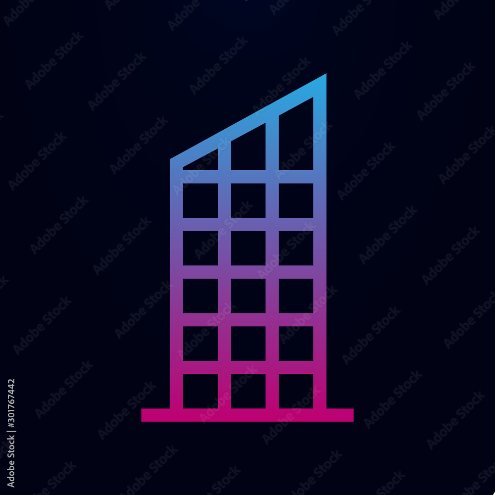 Poster skyscraper, building nolan icon. simple thin line, outline vector of building icons for ui and ux, w