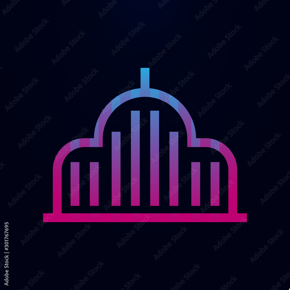 Poster mosque,building nolan icon. simple thin line, outline vector of building icons for ui and ux, websit
