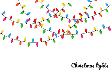 Christmas lights. Colorful decorative bulbs for decoration at a Christmas party.