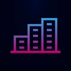 Building nolan icon. Simple thin line, outline vector of building icons for ui and ux, website or mobile application on dark gradient background