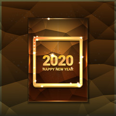 2020 Happy chinese new year of the Rat creative design background or greeting card. 2020 new year golden shiny numbers on golden crystal festive and shiny background