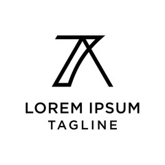 initial letter logo 7A, A7 logo template