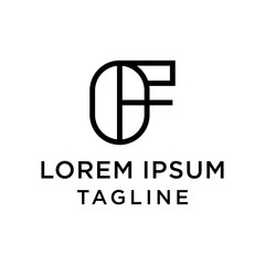 initial letter logo 0F, F0 logo template