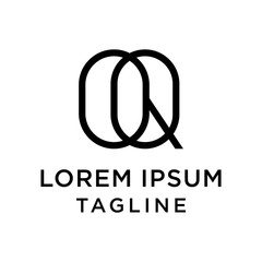 initial letter logo 0Q, Q0 logo template 