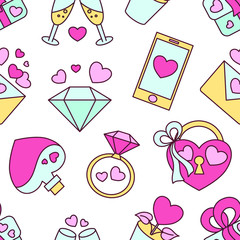 Valentine's day love icons vector