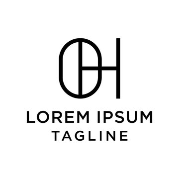 initial letter logo 0H, H0 logo template