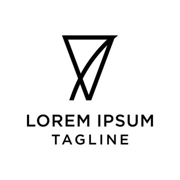 initial letter logo 7V, V7 logo template 