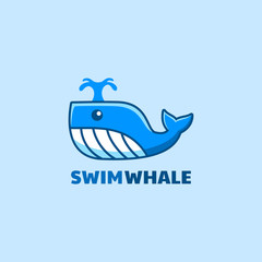 little baby Whale cartoon logo design inspiration