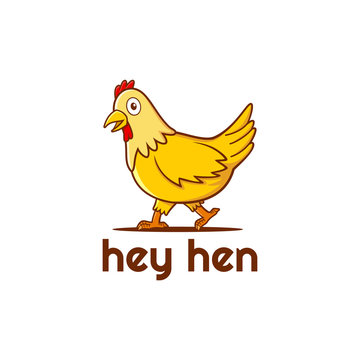 Chicken Hen cartoon mascot logo design