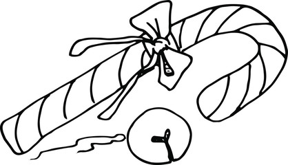 drawing Christmas symbols line graphics