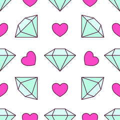 Valentine's day diamond background vector