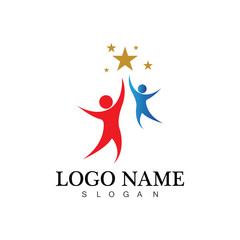 human people success people care logo and symbol template