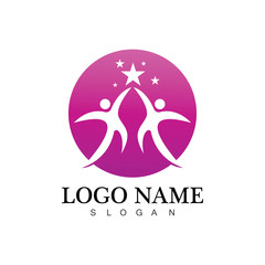 human people success people care logo and symbol template