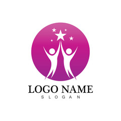 human people success people care logo and symbol template