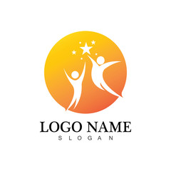 human people success people care logo and symbol template