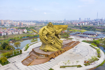 The biggest Guan Yu Statue in the Jingzhou City China. Guan Yu Temple. Travel in Jingzhou City. This temple famous for who love Three Kingdoms series. 