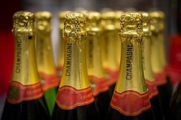 Bottles of champagne ready to be opened © lemanieh