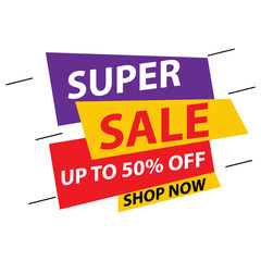 Sale banner. Vector illustration modern template design for web