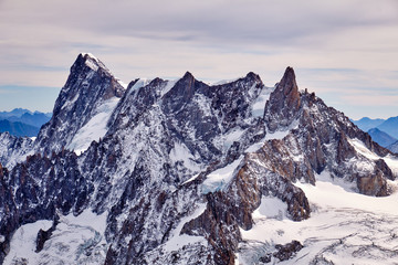Fototapeta na wymiar The majestic mountain in the Mont Blanc massif. Alps.