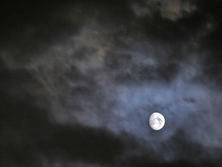 Naklejka na ściany i meble full moon at night clouds sky