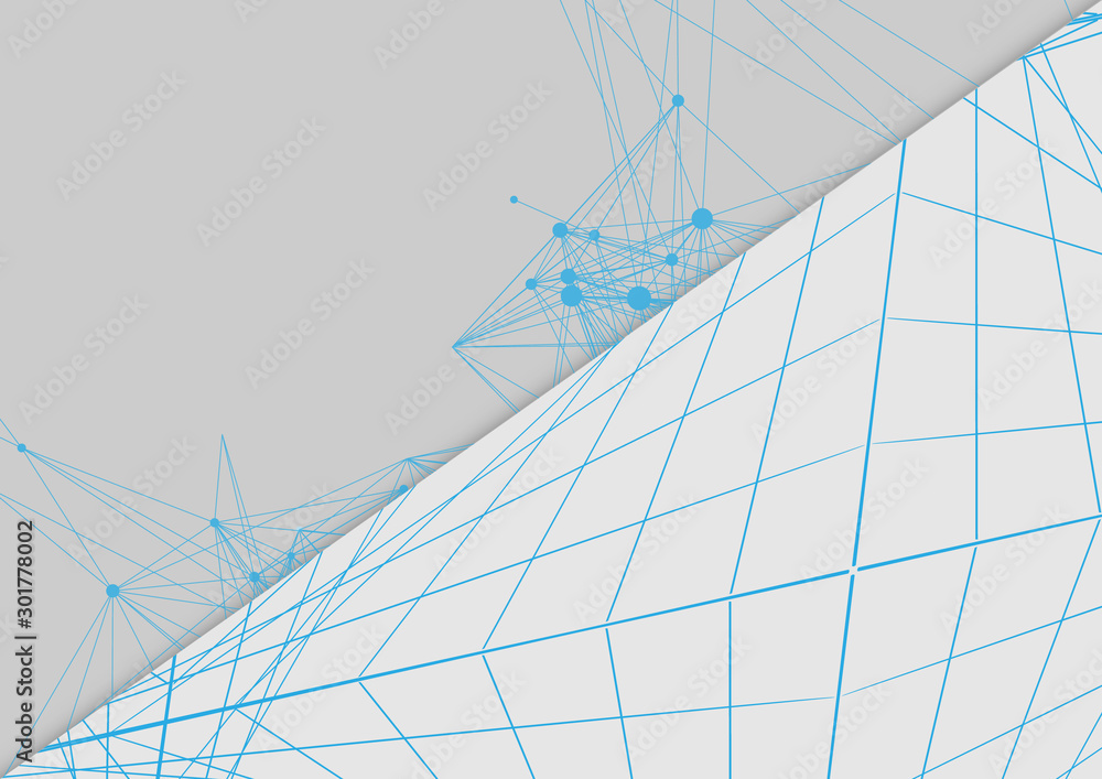 Aufkleber abstract vector mesh and geometric background with connected line and dots. illustration vector desi