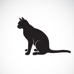 Vector of sitting cat on a white background. Pet. Animals. Cats logo or icon. Easy editable layered vector illustration.