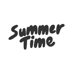Summer time. Sticker for social media content. Vector hand drawn illustration design. 