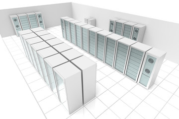 Cloud and remote IT technology, 3d rendering