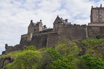 Fototapeta na wymiar Edinburgh Castle seen from Castle Terrace