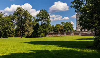 Park next to the baroque castle in Pszczyna, Poland