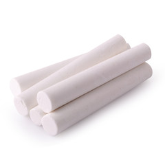 White chalk isolated on a white background.