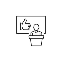 customer review - minimal line web icon. simple vector illustration. concept for infographic, website or app.