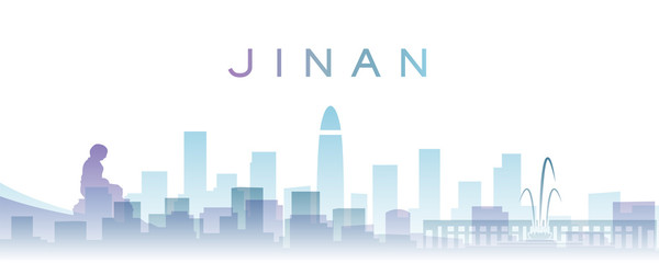 Fototapeta premium Jinan Transparent Layers Gradient Landmarks Skyline